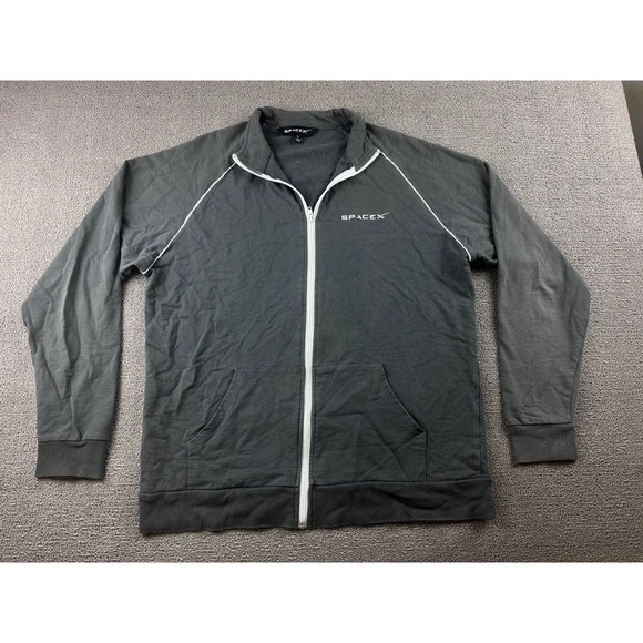 SpaceX Track Jacket Men L Gray Unisex Regular Full Zip Modern Aerospace Techwear